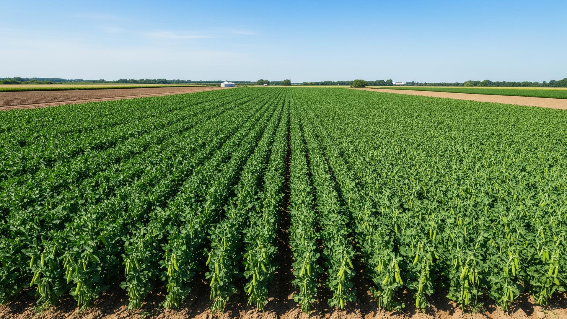 Pea crop agriculture supporting plant protein supply chains
